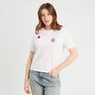 T-shirt d&eacute;tails fleurs sequins blanc femme