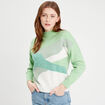 Pull col montant multicolore femme
