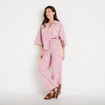 Blouse boyfriend manches 3/4 rose clair femme