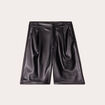 Bermuda droit simili cuir noir femme