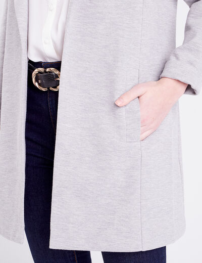 Veste blazer avec manches longues gris clair femme