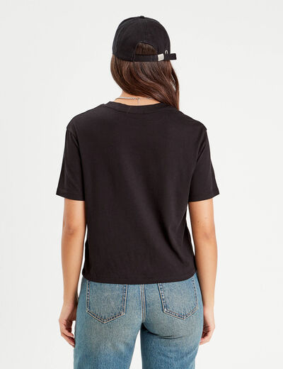 T-shirt manches courtes noir femme