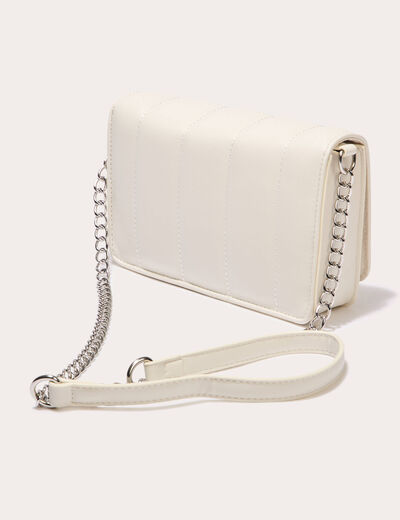 Sac matelassé avec chaîne ecru femme