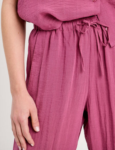Pantalon large fluide prune femme