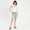 Débardeur 2-en-1 crochet ecru femme