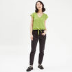 Blouse manches courtes vert anis femme