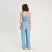 Combinaison pantalon droite bleu gris femme