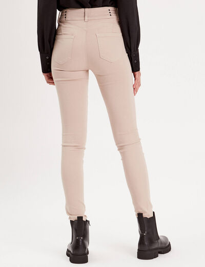 Pantalon skinny push up beige femme