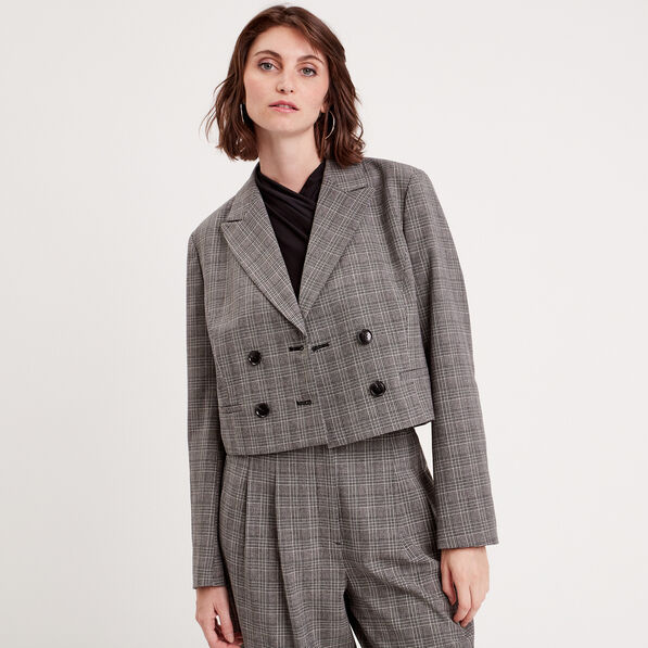veste ajustee boutonnee gris femme Veste ajustée boutonnée gris femme