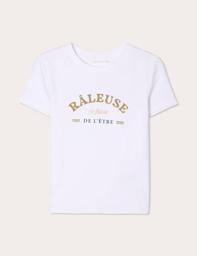 T-shirt cropped cintré blanc femme