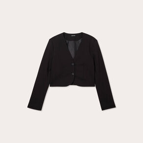 Veste blazer courte noir femme