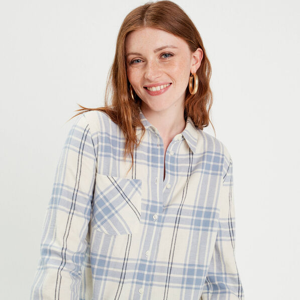 Chemise manches longues blanc femme