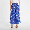 Pantalon large 3/4 taille standard bleu marine femme