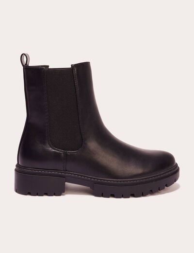 Bottines chelsea crantées noir femme