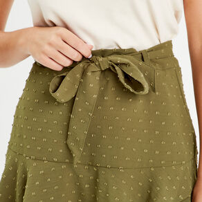 jupe evasee plumetis vert kaki femme Jupe évasée plumetis vert kaki femme