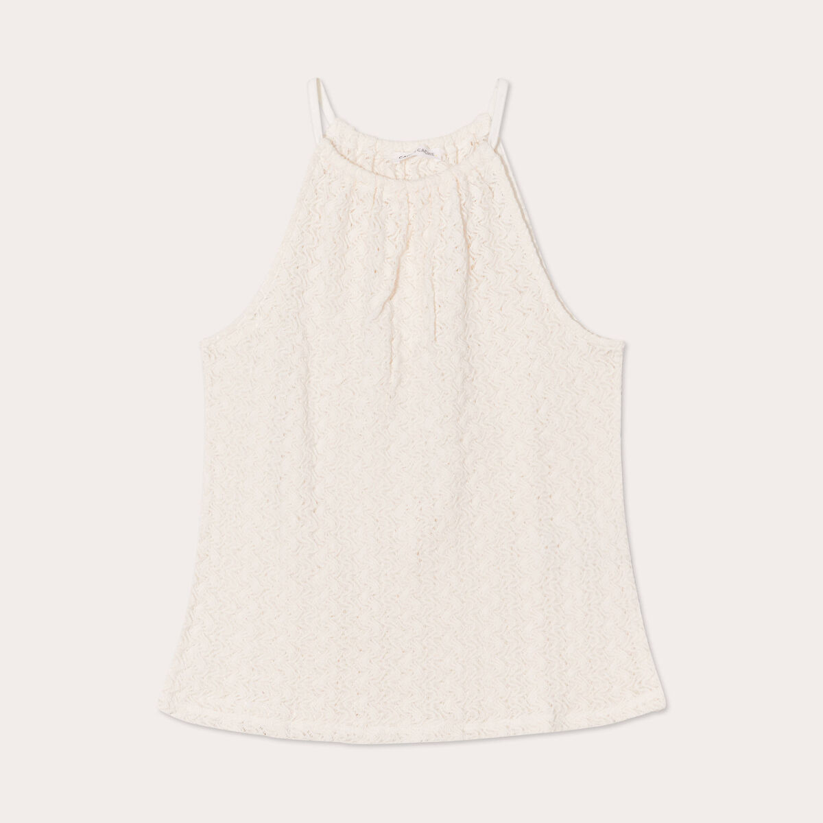 Débardeur dentelle ecru femme
