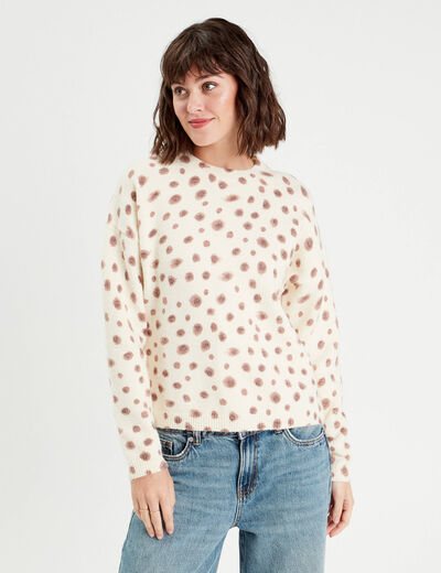 Pull manches longues blanc femme