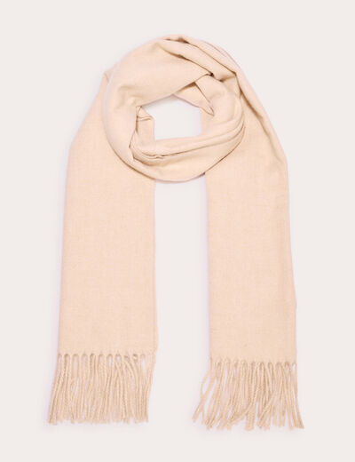 Foulard avec franges sable femme