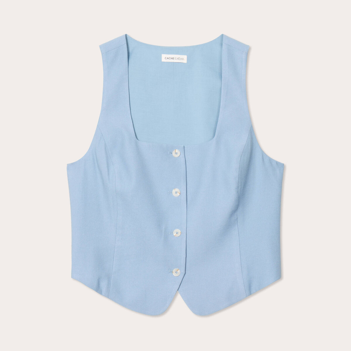 Veston sans manches bleu gris femme