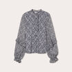 Blouse avec volants noir femme
