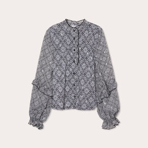 blouse avec volants noir femme Blouse avec volants noir femme