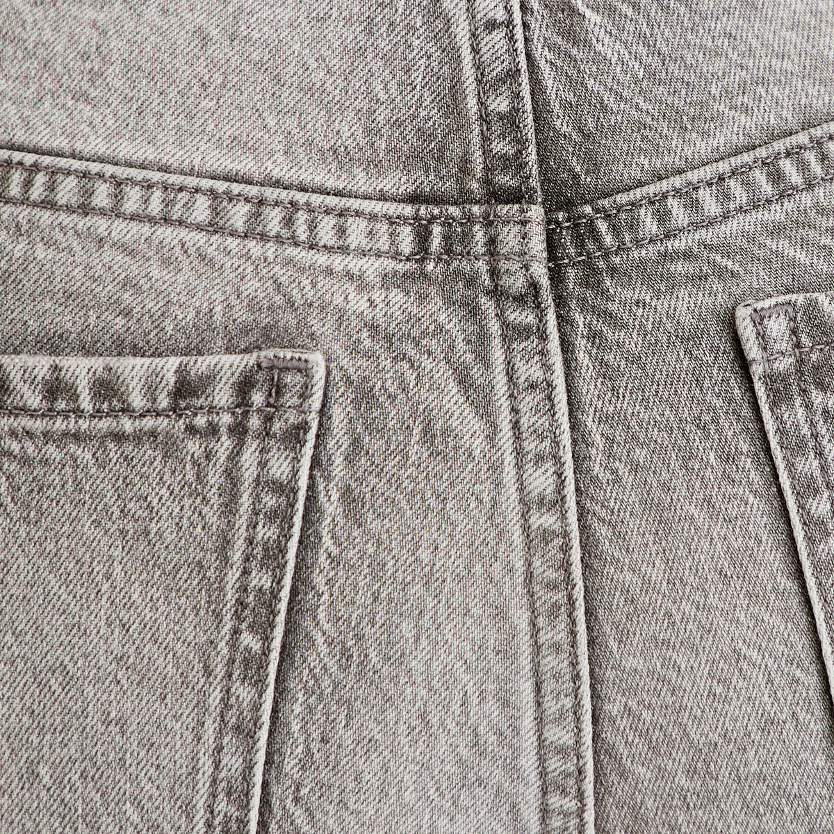 Jean droit taille standard denim gris femme