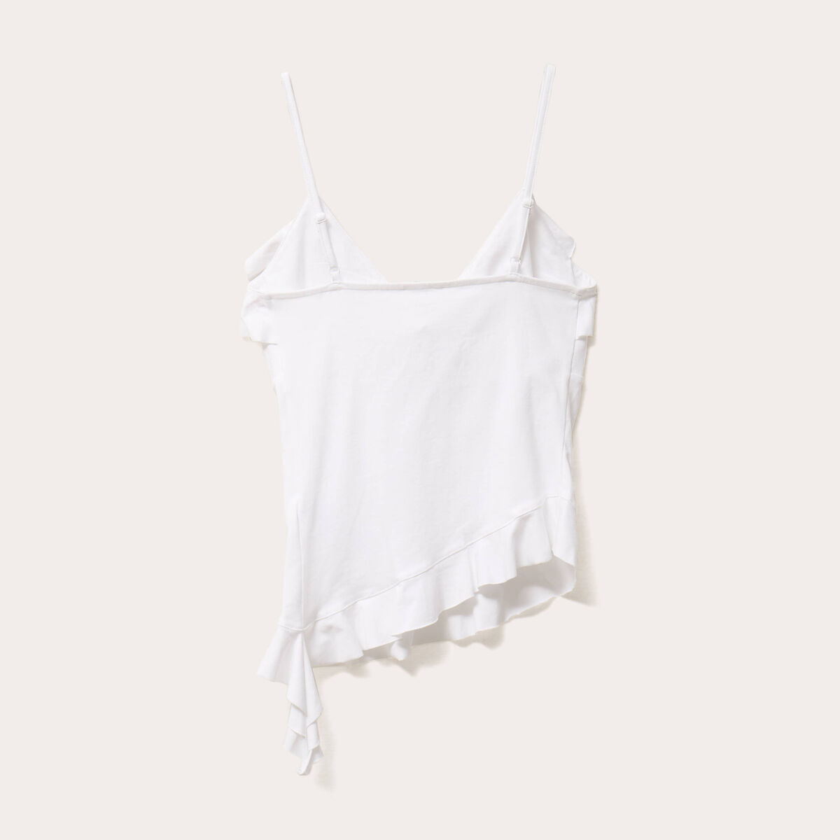 Débardeur asymétrique ecru femme
