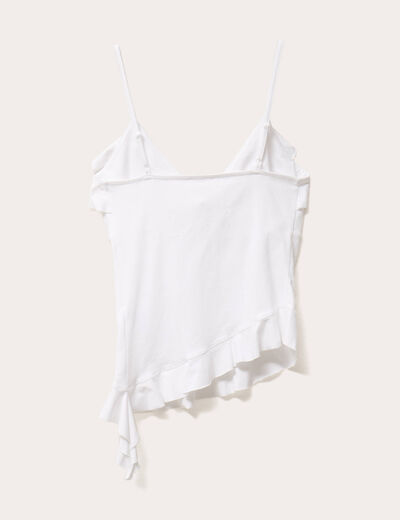 Débardeur asymétrique ecru femme