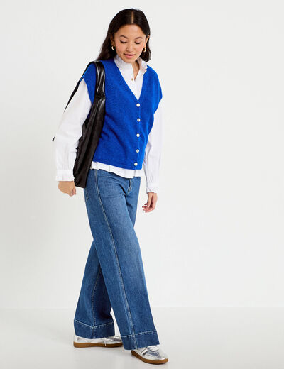 Gilet sans manches bleu electrique femme