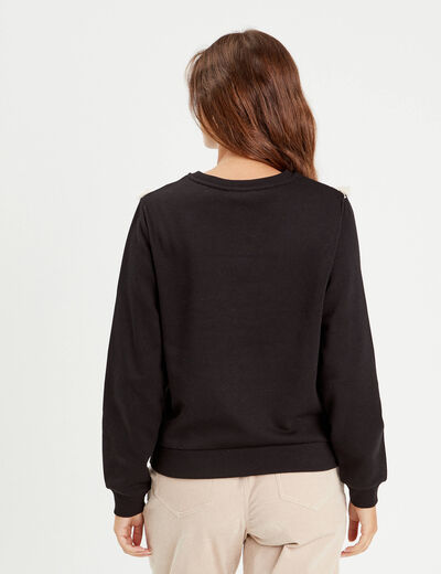 Sweat avec franges noir femme