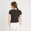 T-shirt manches courtes ajusté noir femme