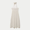 Robe &eacute;vas&eacute;e 3/4 sans manches col v beige clair femme