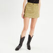 Jupe-short évasée suédine vert clair femme