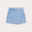 Jupe-short droite en jean denim double stone femme