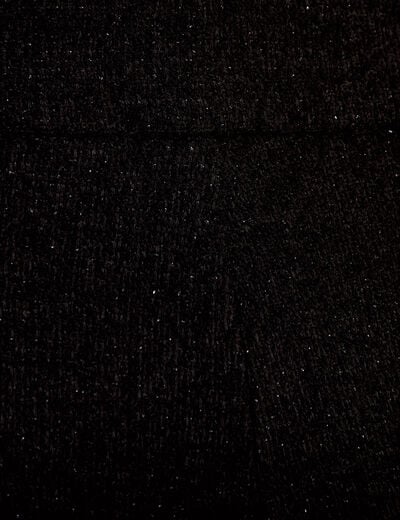 Pantalon bootcut en tweed noir femme