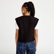 Gilet sans manches effet polaire noir femme