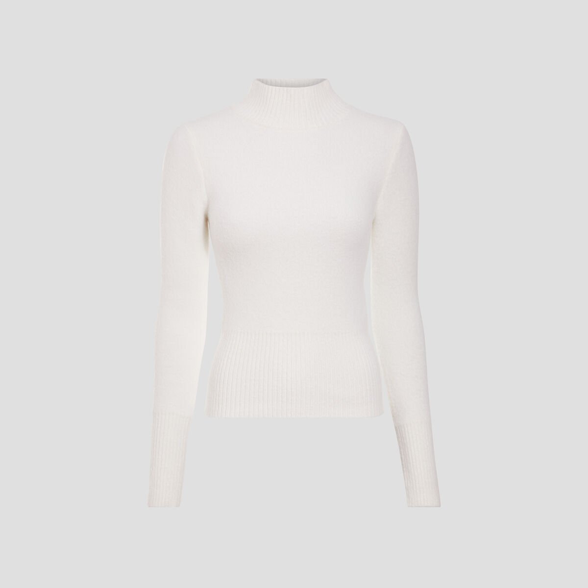 Pull avec col montant ecru femme
