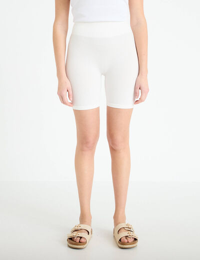 Short cycliste sans couture ecru femme