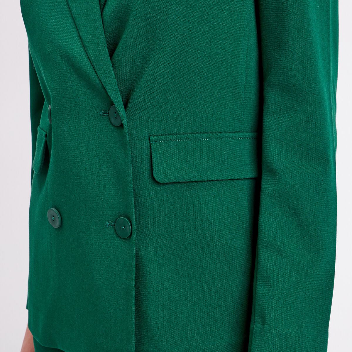 Veste esprit blazer droite vert fonc&eacute; femme