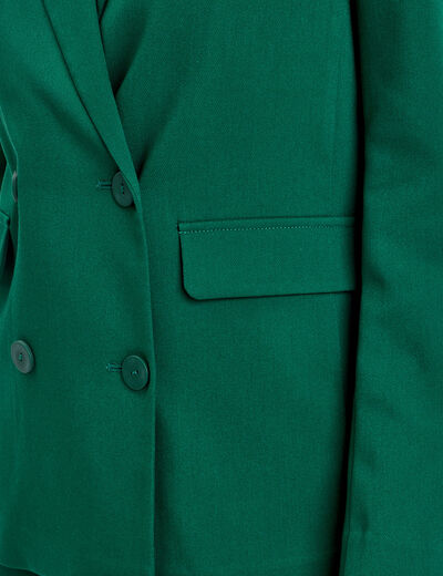 Veste esprit blazer droite vert foncé femme