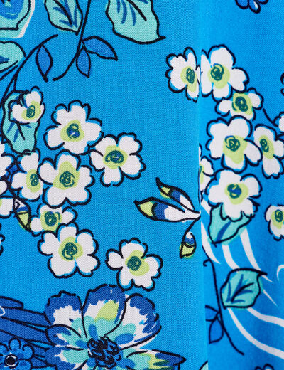 Robe droite manches courtes bleu clair femme