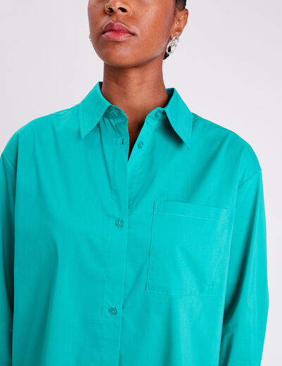 Chemise manches longues vert menthe femme