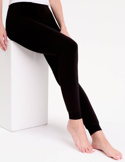Legging chaud taille haute noir femme