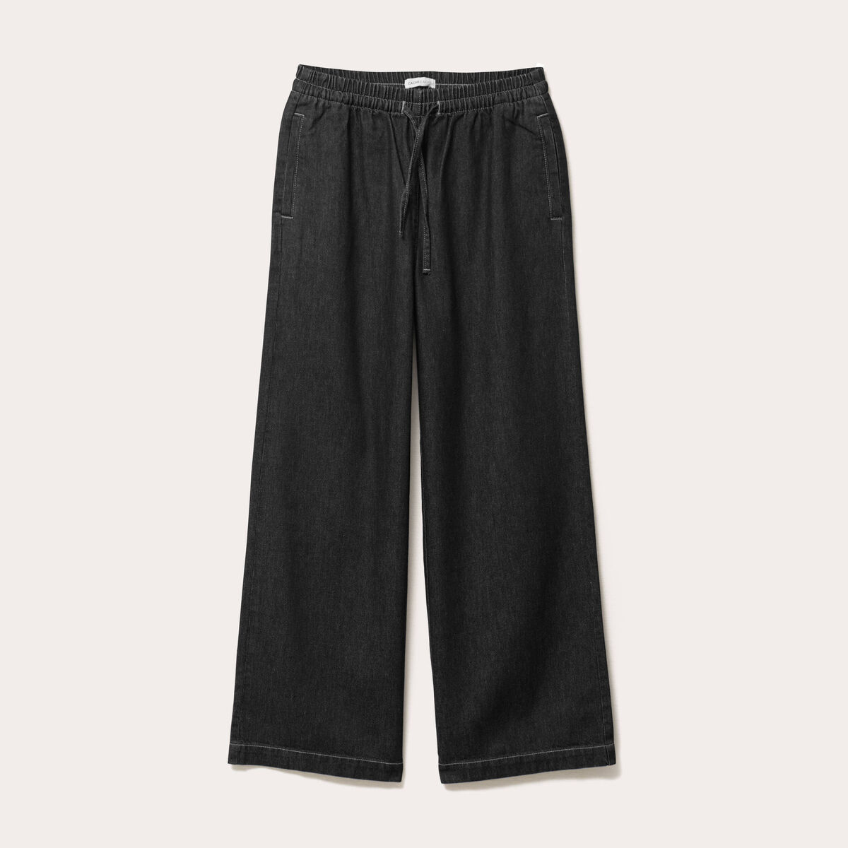 Jeans large taille élastiquée denim brut femme