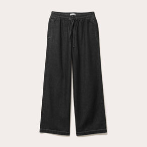Jeans large taille élastiquée denim brut femme
