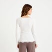 Doudou ajust&eacute; col bateau manches longues ecru femme