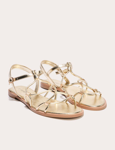 Sandales plates couleur or femme