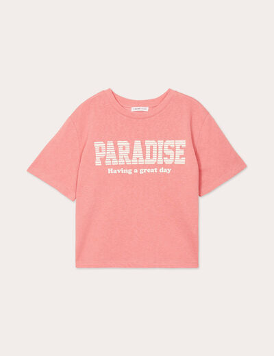 T-shirt manches courtes rose femme