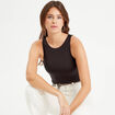 Body sans manches effet seconde peau noir femme