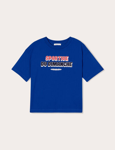 T-shirt manches courtes bleu electrique femme